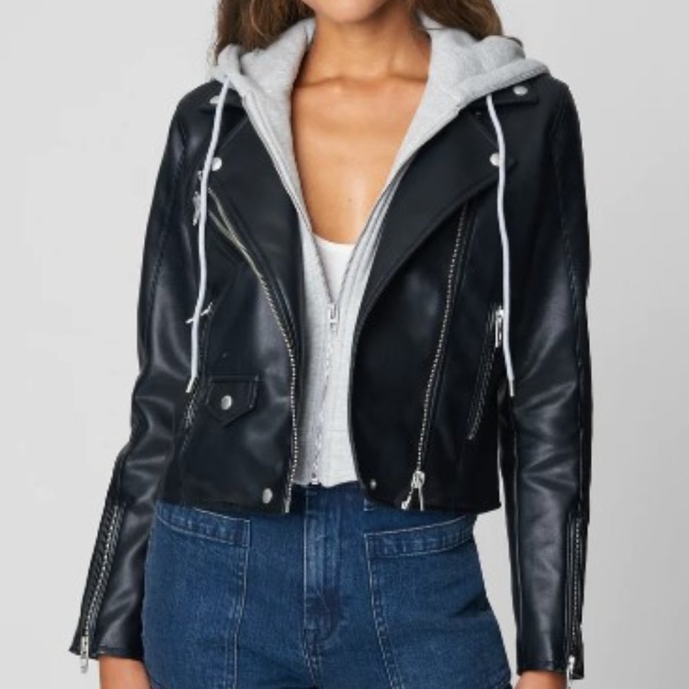 BLANKNYC Faux Leather Hooded Jacket
